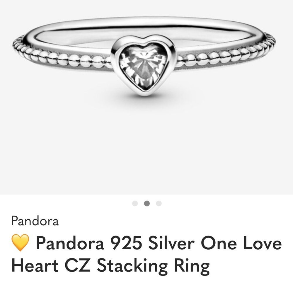 Pandora Silver Heart CZ Ring